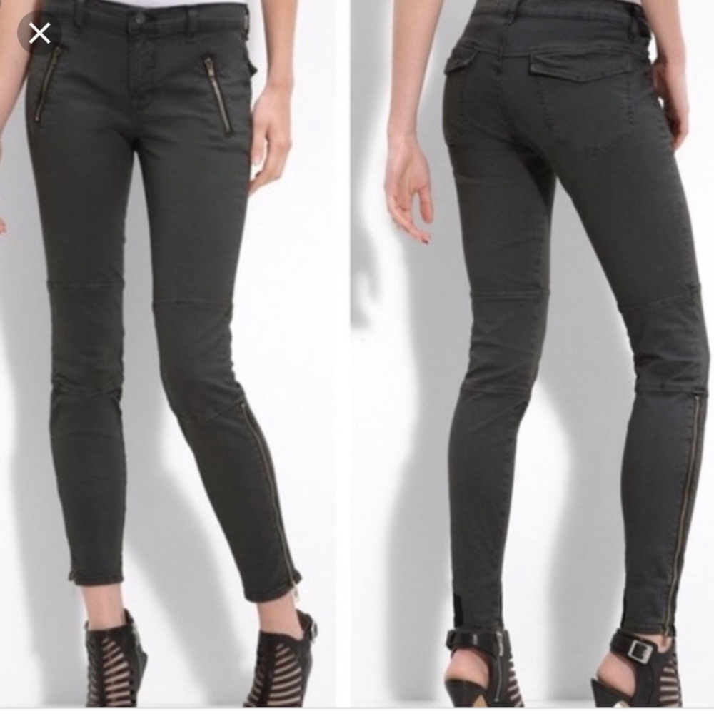 J Brand Shark Skin color Zipper Skinny Twill Pant